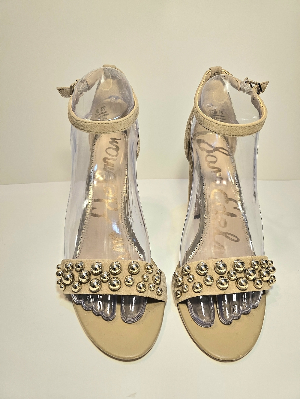 Sam Edelman Tan Studded Ankle-Strap Sandals